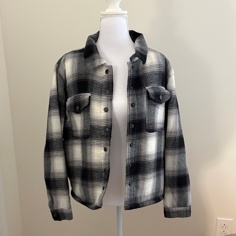 Lucky Brand Black and White Plaid Jacket